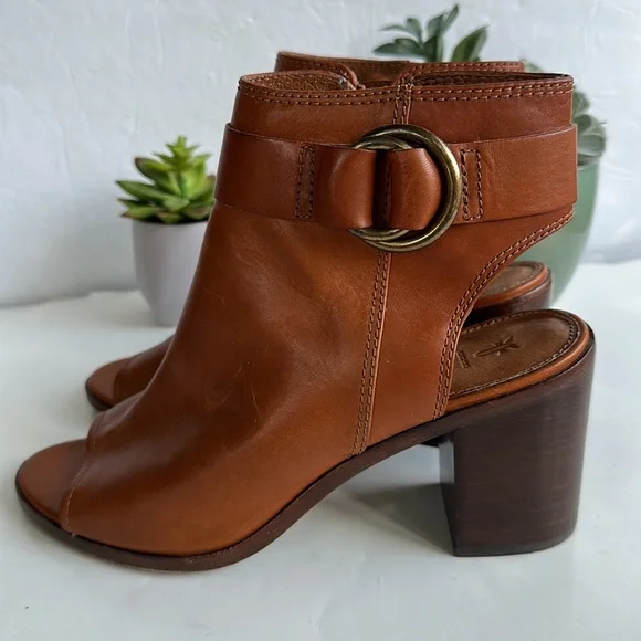 Frye Danica Harness Boot, Brown Smooth Vintage Leather, Sz 10 M - Picture 4 of 16